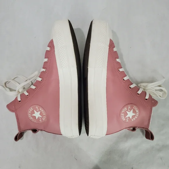Converse Women's CTAS Lift Hi Sherpa A04256C Rust Pink/Egret Leather Sz 7 - Picture 11 of 15